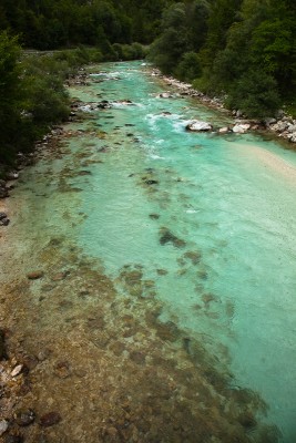 am selben Tag der Oberlauf der Soca
